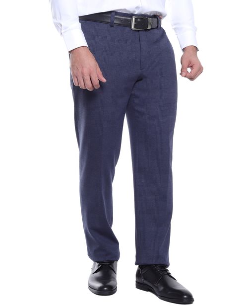 Pantalón formal slim fit Zanetti Orange navy a cuadros para hombre