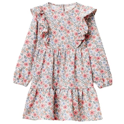 Vestido multicolor con estampado de flores para niña