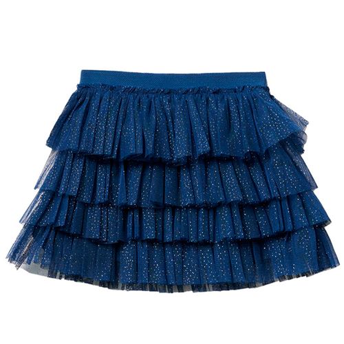 Falda azul brillos para niña