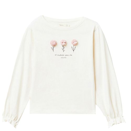 Blusa blanca con estampado de flores para niña