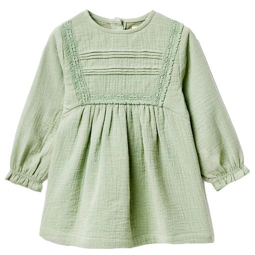 Vestido verde sólido para bebé niña