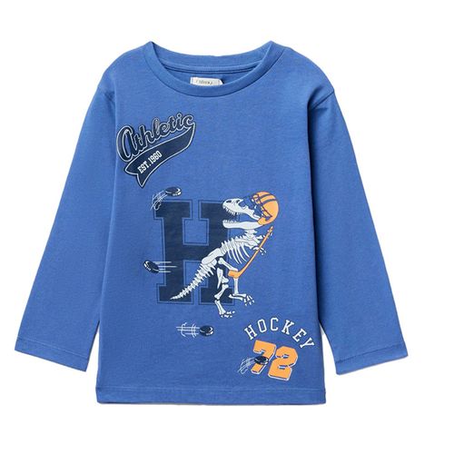 Camiseta azul con estampado de hockey para niño