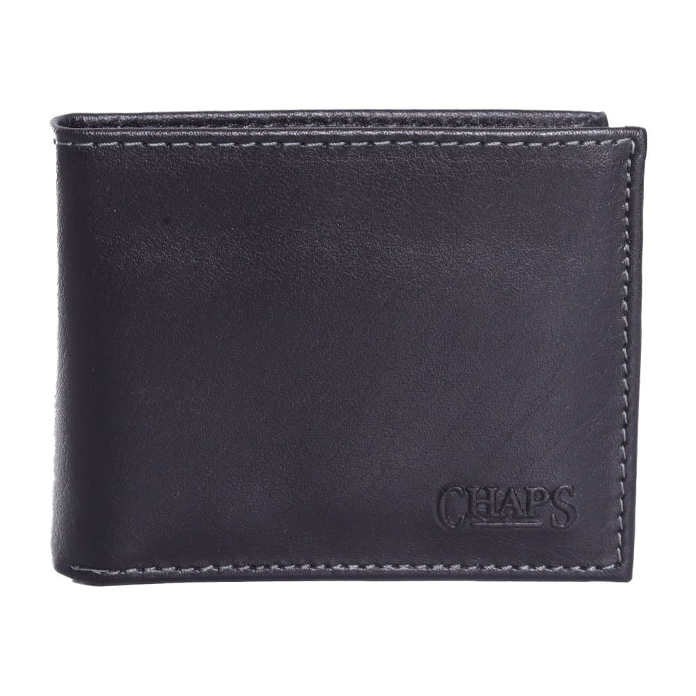 Billetera bifold Chaps negra texturizada para hombre Siman El