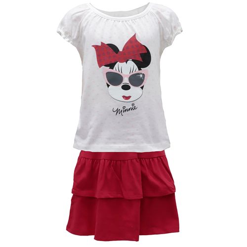 Conjunto de 2 piezas bicolor con estampado de Minnie para niña