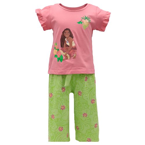 Conjunto de 2 piezas bicolor con estampado de Moana para niña