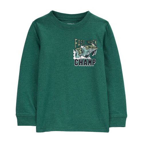 Camiseta verde con estampado para niño