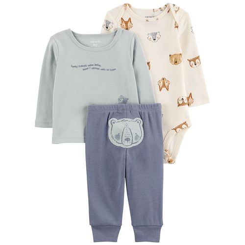 Conjunto de 3 piezas multicolor con estampado para bebé niño