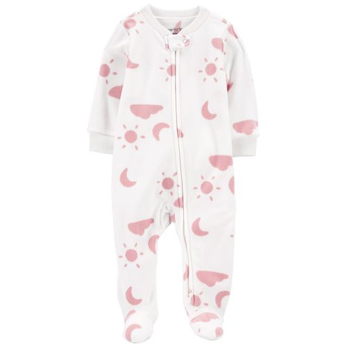 Pijama blanca con estampado para bebé niña