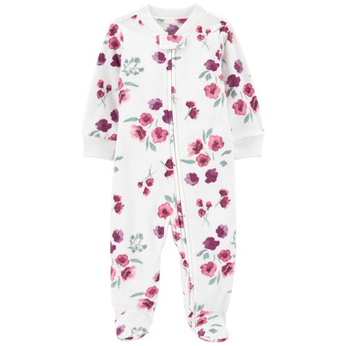 Pijama blanca con estampado de flores para bebé niña