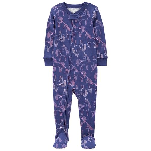 Pijama azul con estampado de unicornio para bebé niña