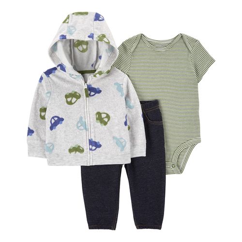 Conjunto de 3 piezas multicolor con estampado de carros para bebé niño