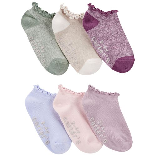 Set de 6 pares de calcetines multicolor sólido para niña