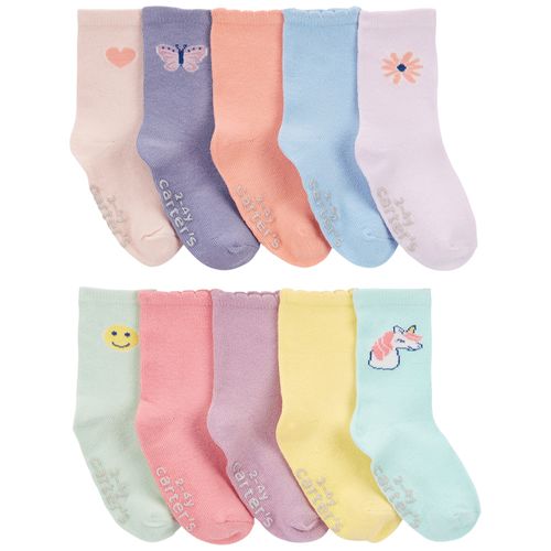 Set de 10 pares de calcetines multicolor con estampado para niña