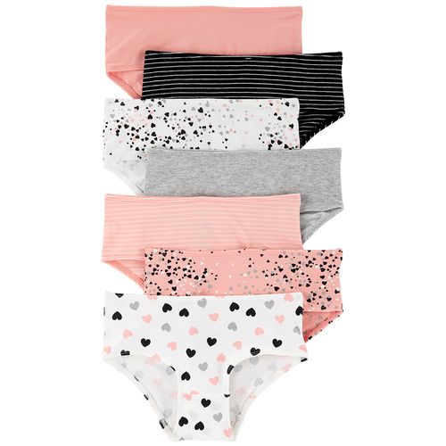 Set de 7 piezas ropa interior multicolor con estampado para niña