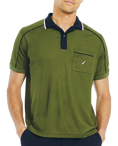 Camisa polo Nautica verde estampada para hombre