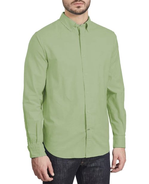 Camisa classic fit Nautica verde sólida para hombre