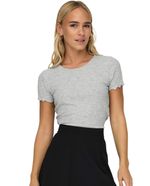 104642092-Camiseta-Only-gris-manga-corta-para-mujer