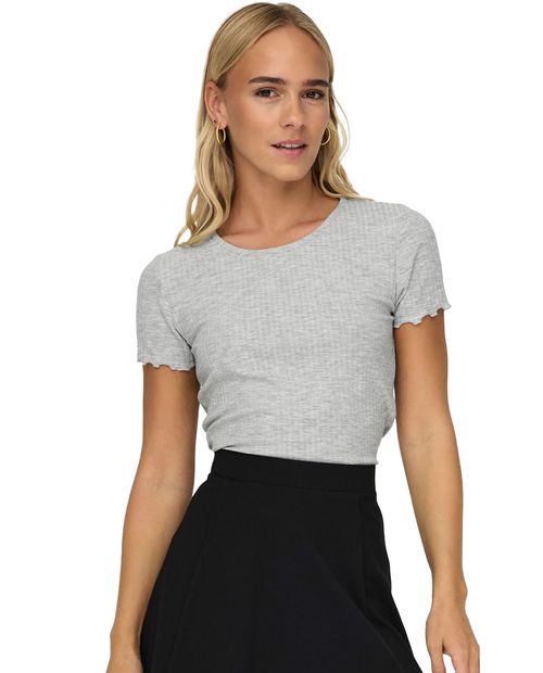 Camiseta Only gris manga corta para mujer