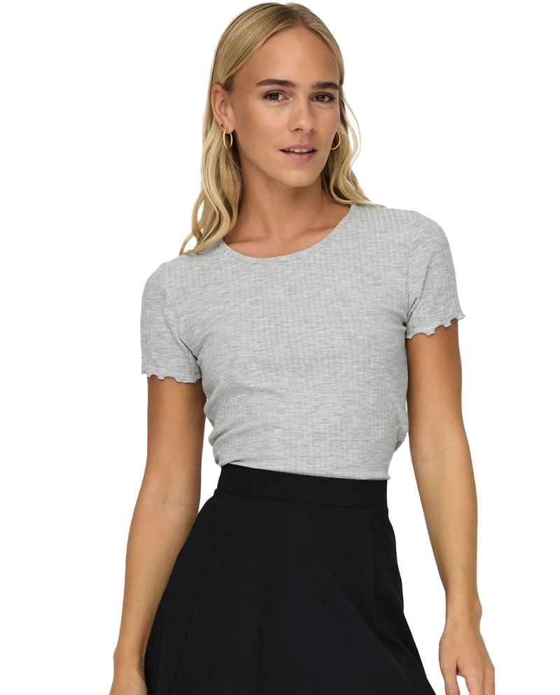 104642092-Camiseta-Only-gris-manga-corta-para-mujer