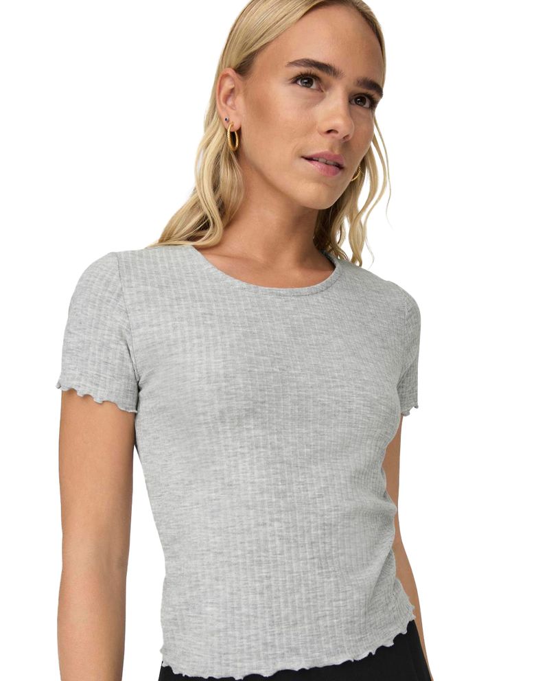 104642092-Camiseta-Only-gris-manga-corta-para-mujer