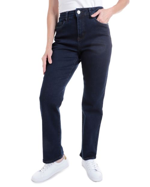 Jeans Nicolle slim lavado oscuro de cintura alta para mujer