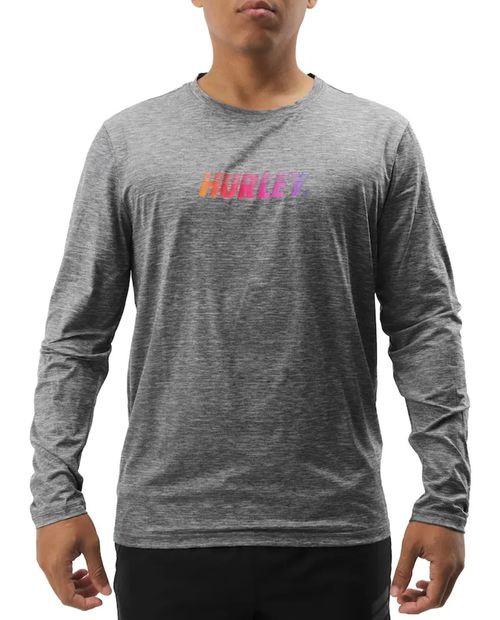 Camiseta de baño Hurley gris heather estampada para hombre