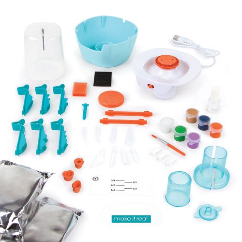Make it Real Kit Juego Deluxe de Estudio de Mini Alfarería Incluye 46 Piezas