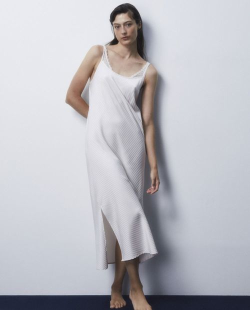 Camisón Sfera blanco de tirantes para mujer