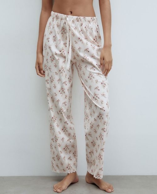 Pantalón de pijama Sfera estampado de cintura alta para mujer
