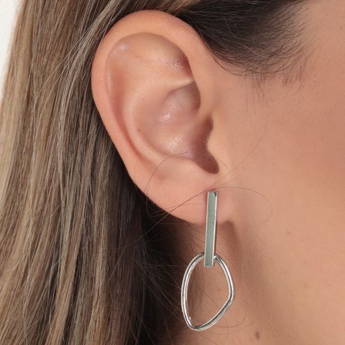 Aretes largos plateados para mujer