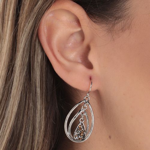 Aretes largos plateados para mujer