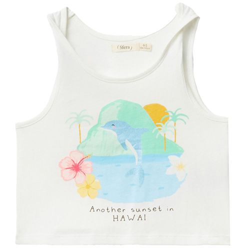 Blusa blanca con estampado para niña