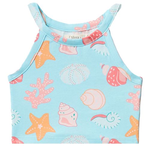Blusa celeste con estampado para niña