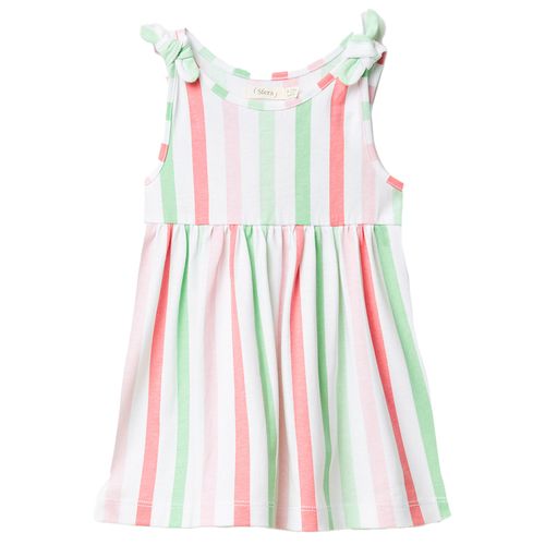 Vestido multicolor a rayas para bebé niña