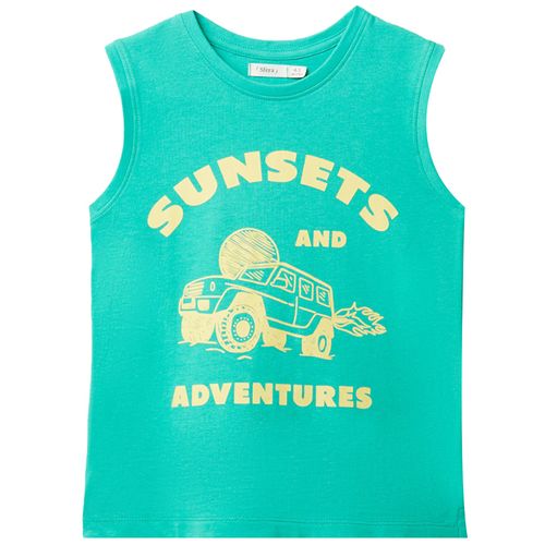 Camiseta verde con estampado para niño