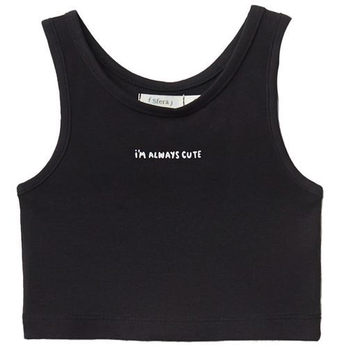 Blusa negra sólido para niña