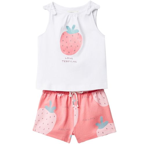 Conjunto de 2 piezas bicolor con estampado para bebé niña