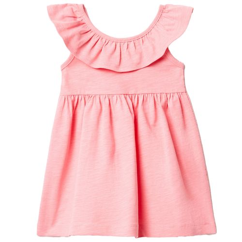 Vestido rosado sólido para bebé niña