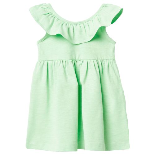 Vestido verde sólido para bebé niña