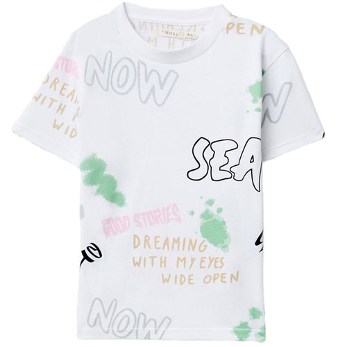 Camiseta blanca con estampado para niño
