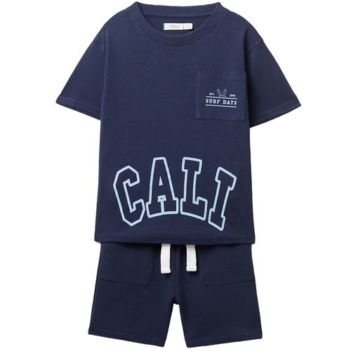 Conjunto de 2 piezas azul con estampado para niño