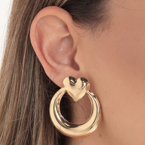 Aretes cortos en forma de corazón para mujer