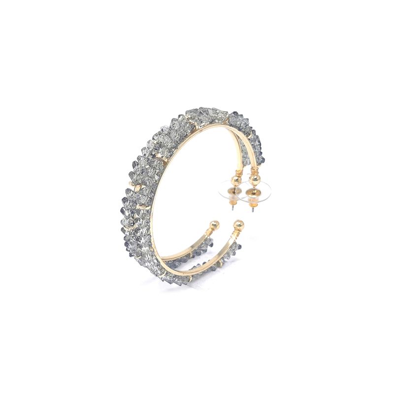 Argollas doradas con piedras para mujer