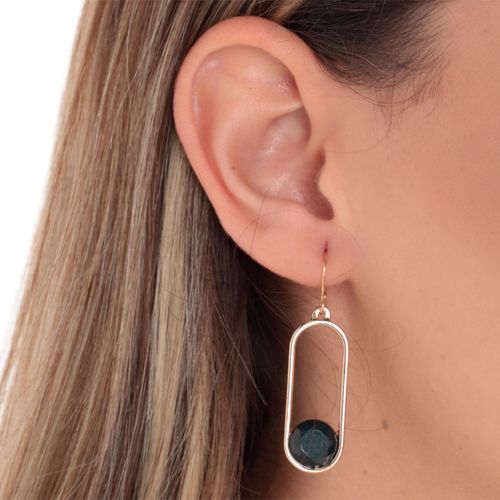 Aretes largos dorados para mujer