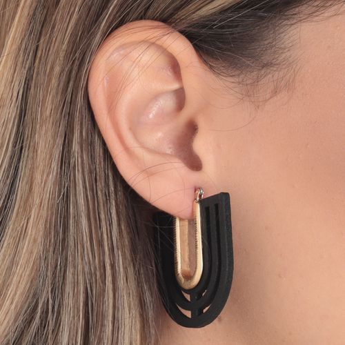 Aretes largos negros para dama