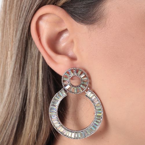Argollas color plateado para mujer
