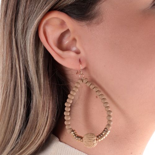 Aretes largos de metal color café para mujer
