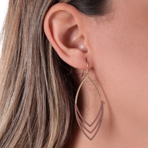 Aretes largos bicolor para mujer