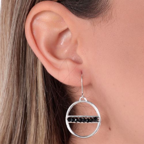 Aretes largos plateados para mujer