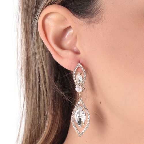Aretes largos plateados para mujer